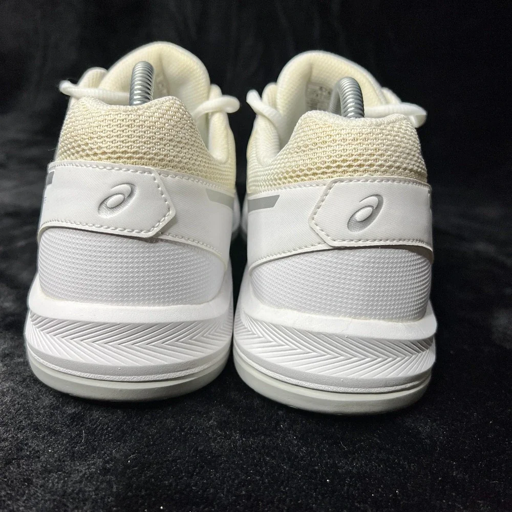 Asics Gel-Dedicate 5 E757Y Womens 10.5 Tennis Shoes White Silver Lace Up Sneaker